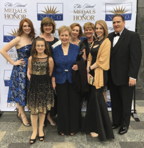 Eileen, pictured with her family at the 2016 Ellis Island Medal of Honor Awards. Eileen was recognized as a descendant of Irish Immigrants by the National Ethnic Coalition of Organizations (NECO).