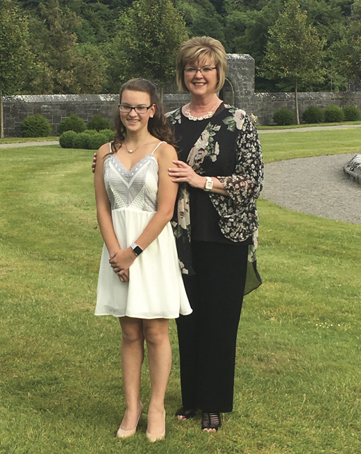 <em>Eileen with her daughter, Claire, at Ashford Castle, Cong, County Mayo, Ireland, July 2018.</em>