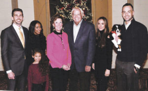 Kitty and John Dearie (center), with (from left) son Michael, his wife Clarissa, their daughter Isabella, Dearie's other son John Patrick and his wife Liv.