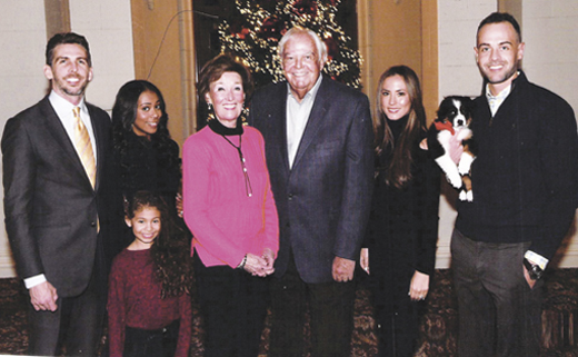 <em>Kitty and John Dearie (center), with (from left) son Michael, his wife Clarissa, their daughter Isabella, Dearie's other son John Patrick and his wife Liv.</em>