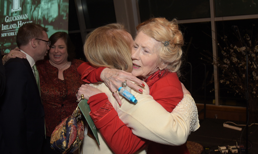 Loretta Brennan Glucksman gets a hug from Bridget Cagney at the GIH gala.