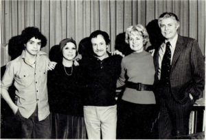 A younger Arturo with his parents, Lupe and Chico; family friend and music writer Graham; and a friend.