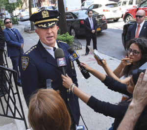 An impromptu press conference on a New York City sidewalk in 2015, when O'Neill was chief of department.