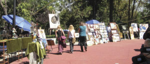 Part of the art market in San Jacinto Plaza in colonial San Ángel of Mexico City.