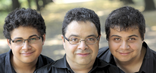 Arturo with his sons, Adam and Zack, who are now grown up and are highly regarded musicians and composers.