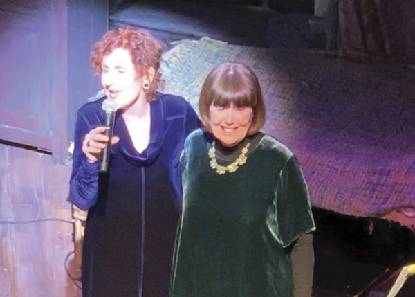 Singer Mary Deady and author Mary Pat Kelly in performance at the Irish Repertory Theatre.