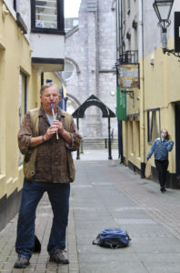 A Galway street busker.