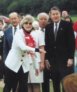 Ambassador Jean Kennedy Smith pitching the first ball.