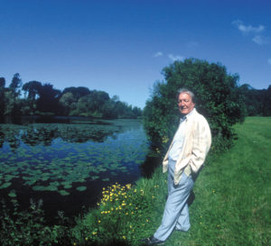 Charles Haughey on the grounds of his home, Abbeville