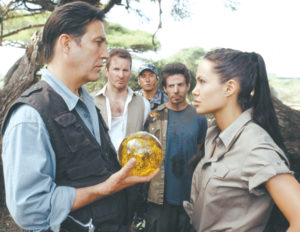 Ciaran Hinds plays cat and mouse with Angelina Jolie in Tomb Raider: The Cradle of Life.