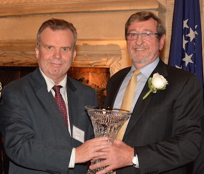 Irish America Publisher Niall O'Dowd and Northwell CEO Michael Dowling
 at the 2013 Irish America Business 100 awards luncheon.