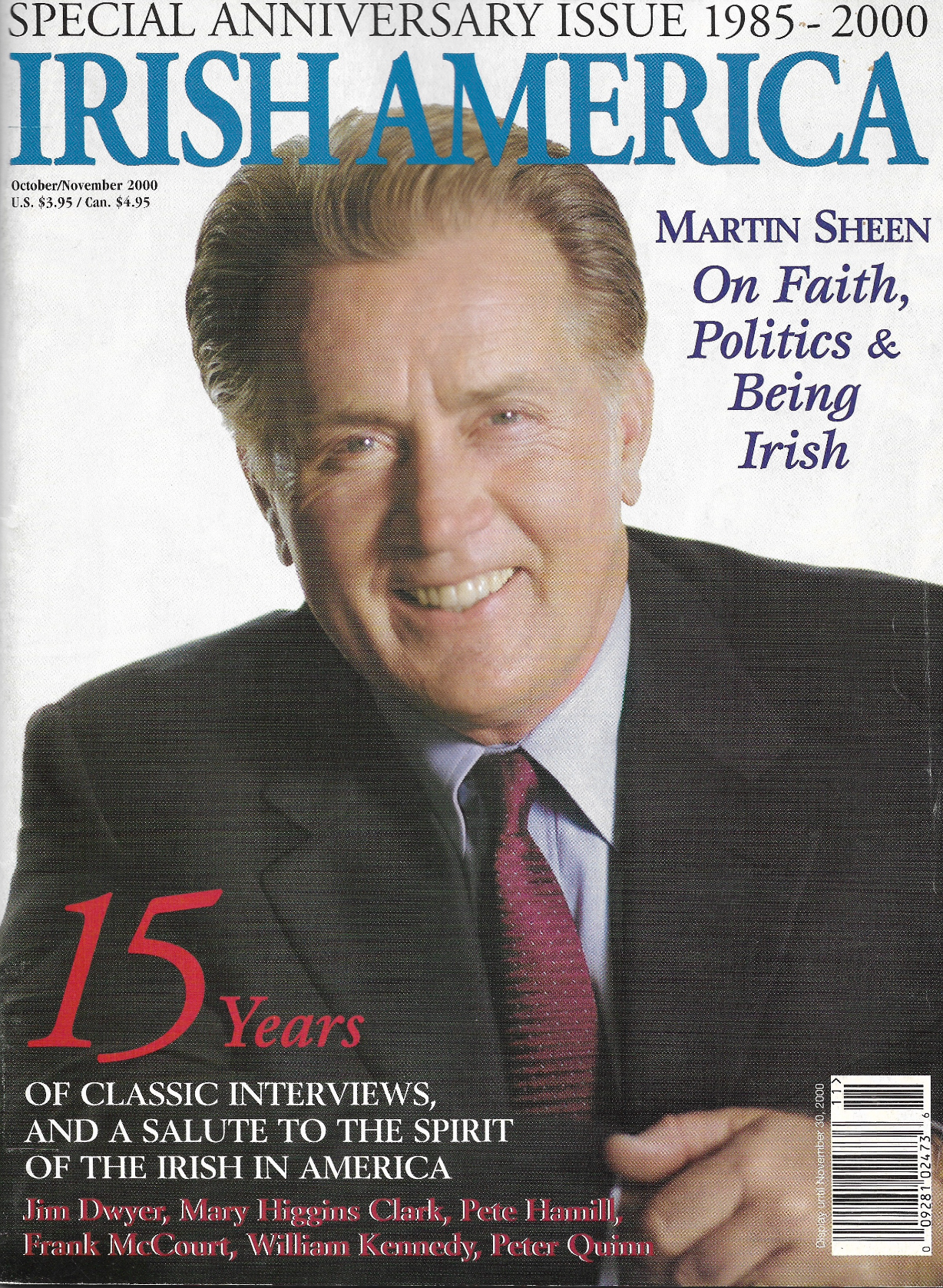 Irish America October/November 2000 featuring Martin Sheen