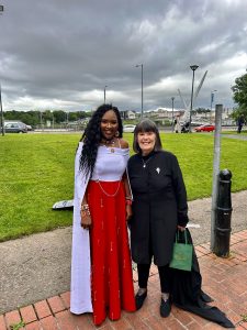 Mayor Lilian Seenoi-Barr with writer, and friend, Mary Pat Kelly