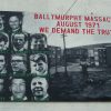 A mural in Belfast, Ireland, commemorating the victims of the Ballymurphy Massacre in 1971, when 11 unarmed civilians were killed by British soldiers.