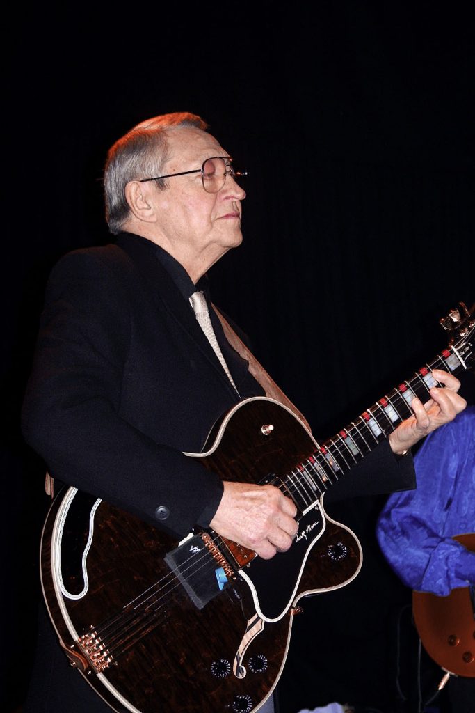 Guitar virtuoso Scotty Moore performing at The Village Club in Dublin in 2004.