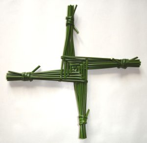 St. Brigid's cross is a woven cross that symbolizes protection and the start of spring (Imbolc) in Ireland. The cross is thought to keep evil, fire and hunger from the home in which it is displayed.